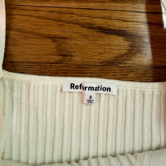 Reformation Silvana tank white cream ribbed sweater size small like new - Picture 5 of 8